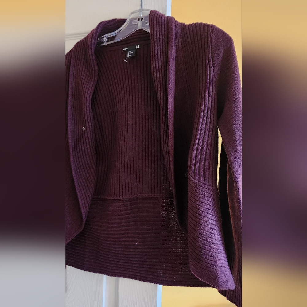Women's Burgundy Cardigan Sweater